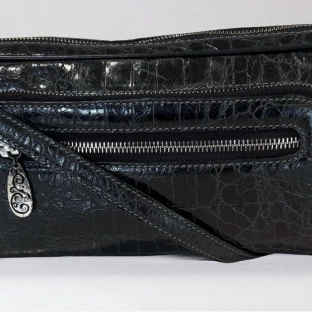 Vintage Brighton black leather embossed purse with plaid lining - Picture 11 of 11